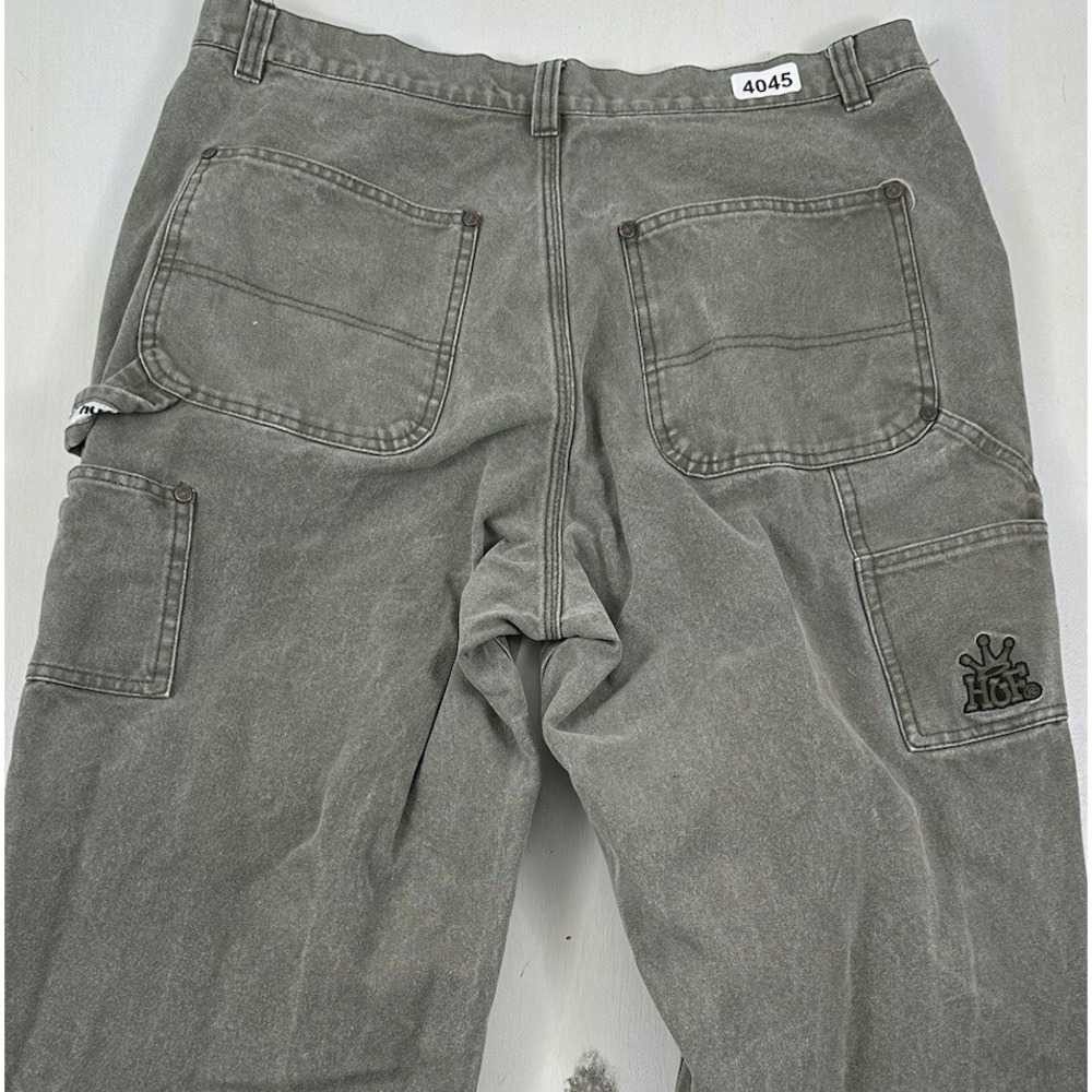 HUF Double‎ Knee Carpenter Pants Mens 32x26 Thick Duck Canvas Army Green Jeans